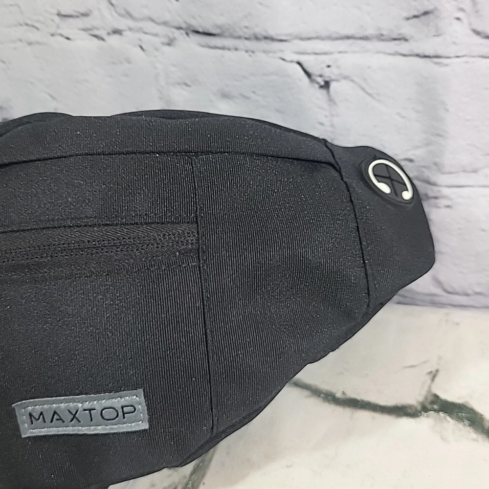 MAXTOP Adjustable Crossbody‎ Fanny Pack Waist Hip Hiking Bum Bag Black